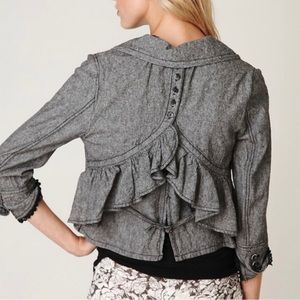 FREE PEOPLE gray linen cotton blazer jacket size XS excellent condition